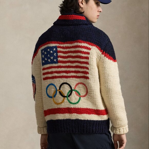 Polo Ralph Lauren 2026 Team USA Olympic Hand-Knit Wool Cardigan M Artisan Signed - Picture 12 of 17
